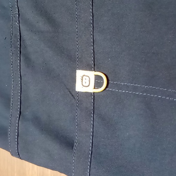 WonderWink Plus Navy w Yellow Accents Scrub Top 4X (28/30) - Picture 3 of 5